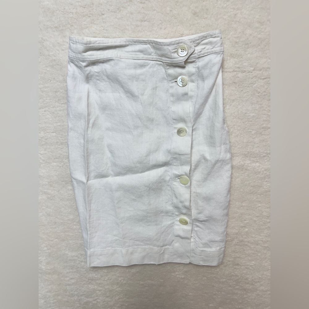 White Button-Front Women's Skirt